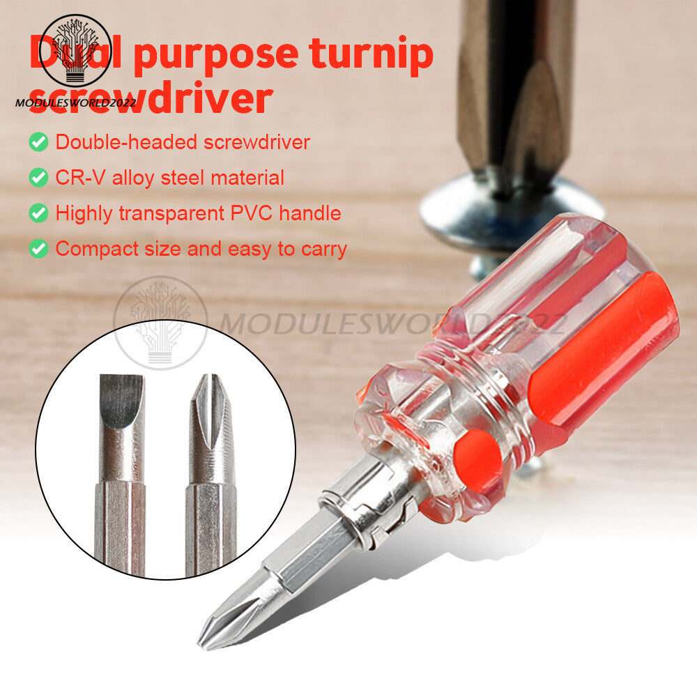 ya 26 6mm Dual Purpose Screwdriver Slotted Phillips Cross Slot Bit Non Slip Hand Tool