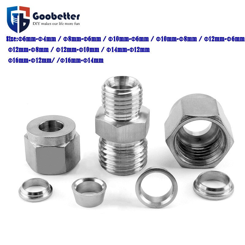 304 Stainless Steel4mm/6mm/8mm/10mm-16mm Compression Fitting Quick Disconnect