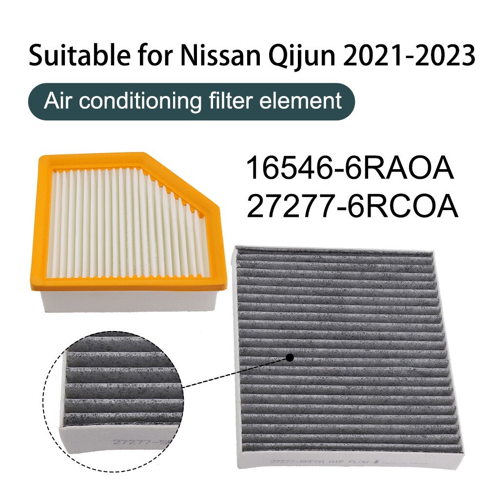 ya 12 5.22 Replacement for for Nissan Rogue 2021-23 Air Filter & Cabin Air Filter Plastic Set