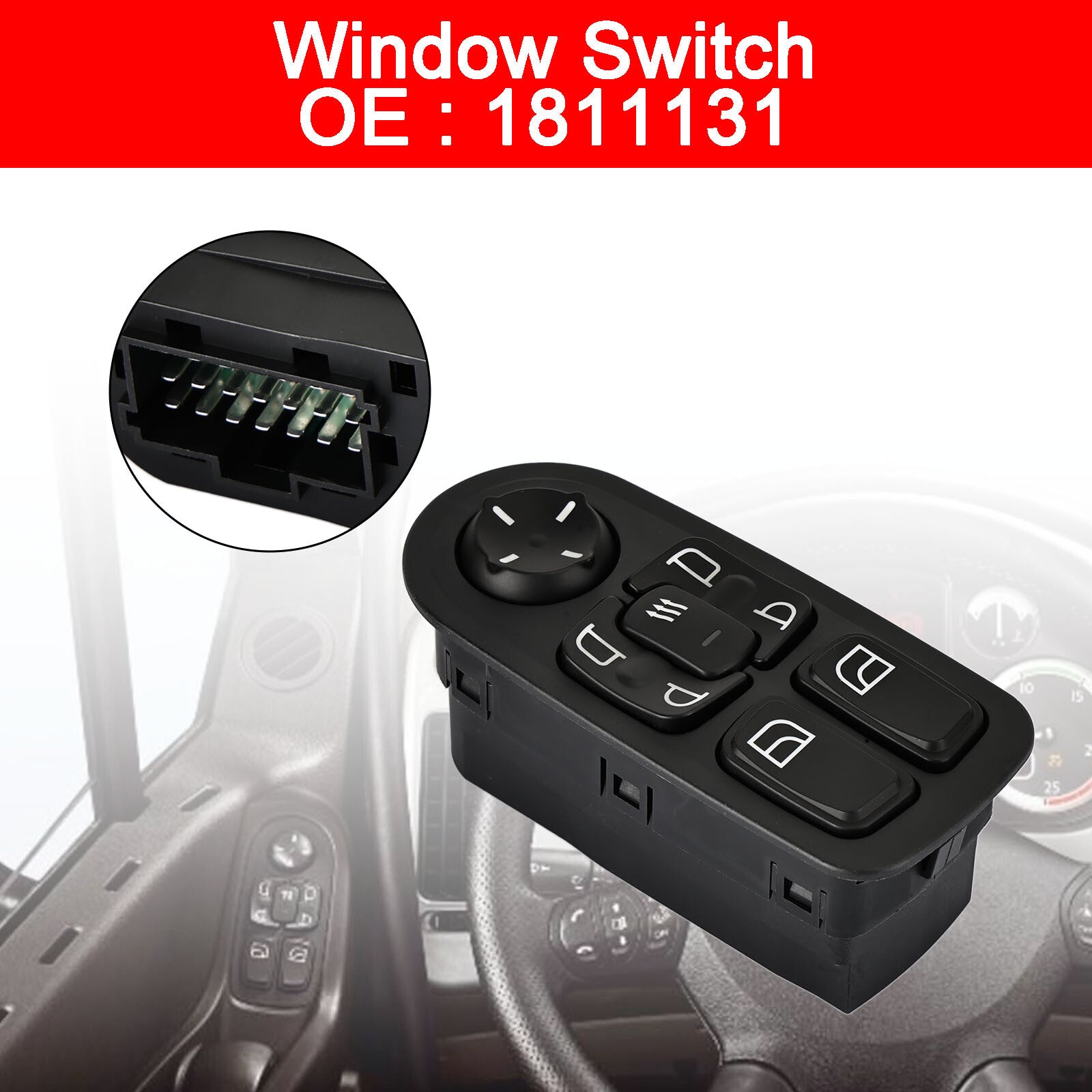 ya 1 8.5.1 Electric Master Power Window Switch for DAF CF/XF 1811131 24V