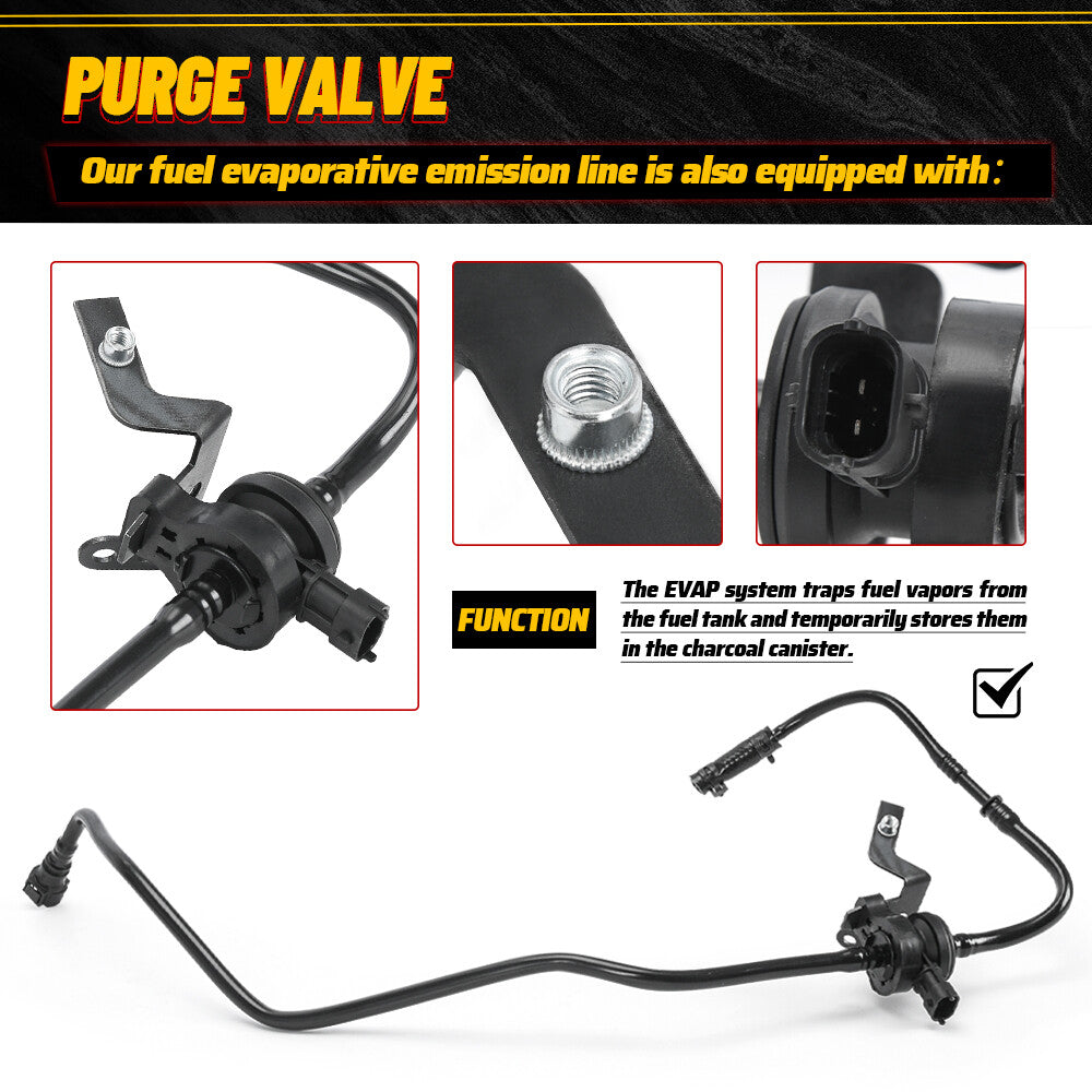 ya 5 8.7 For 2014-2019 Fiesta for Ford Fuel Vapor Vent Purge Valve VMV Hose 1.6L Non-turbo