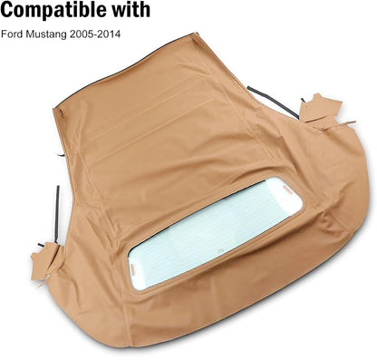 ya 11 10.28 w/Heated Glass Window Tan Convertible Top Fit for Mustang Convertible Top 0