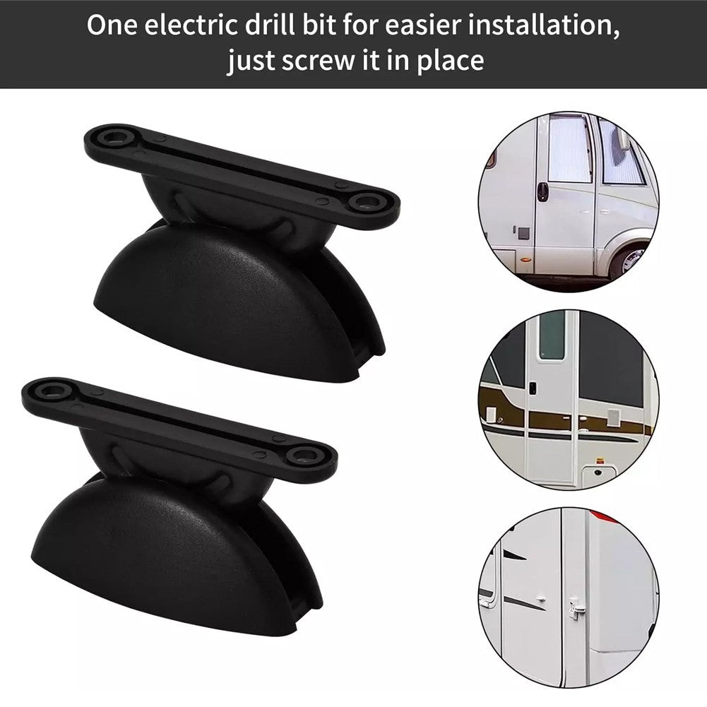 ya 14 Suction Cup Latch Holders in Black Plastic for RVs and Caravans Set of 2