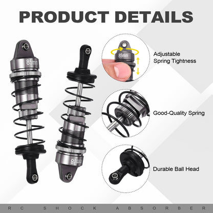 ya 5 8.7 RC Shock Absorber 1/12 1/10 85mm for 1/12 1/10 RC Car Grey