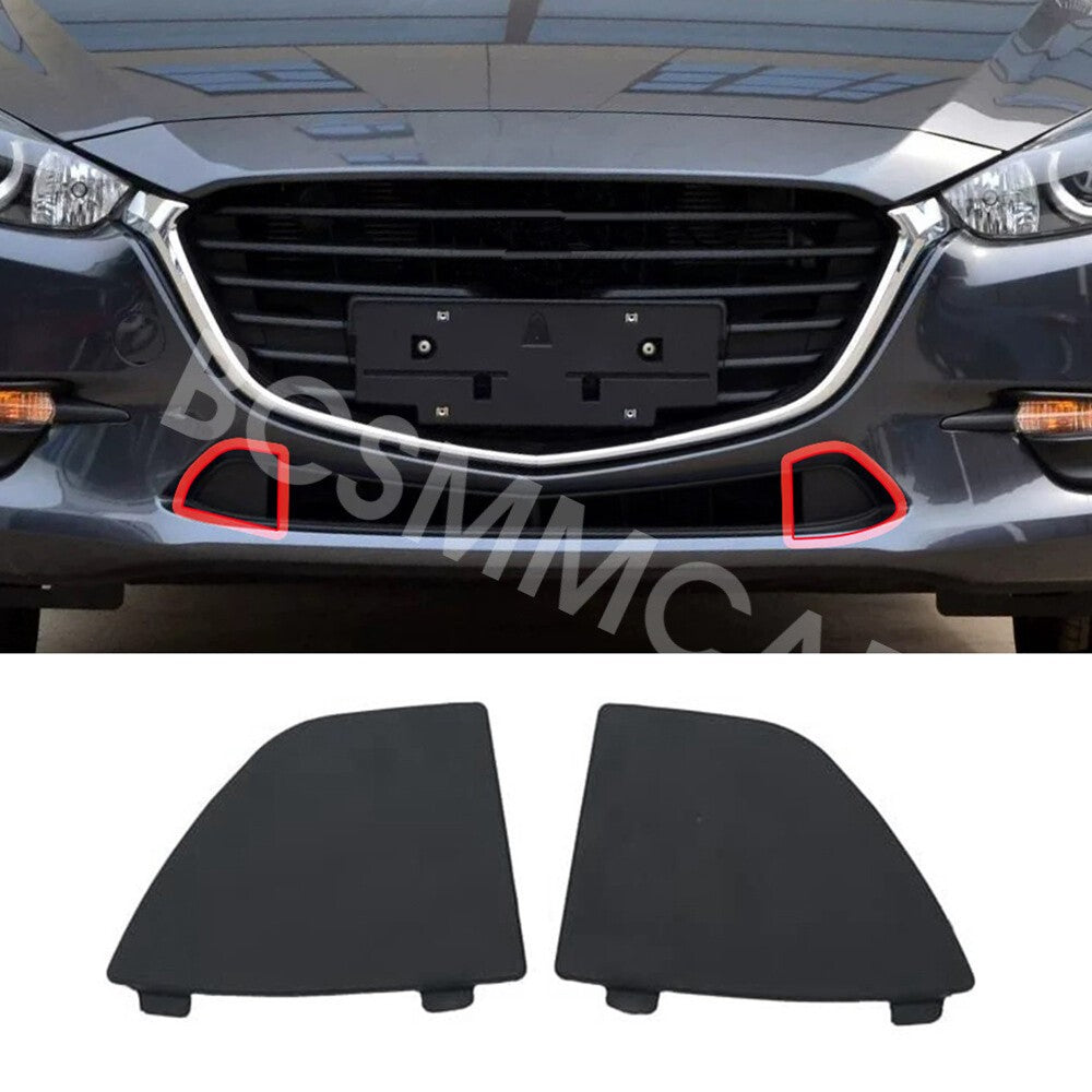 ya 27 6.18.2 Front Lower Bumper Tow Hook Eye Cover Grille Caps Fit for Mazda 3 2017-2018
