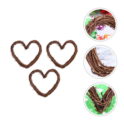 ya 25 3 Pcs Tree Pendant Rattan Love Heart Shape Hangings Xmas Adornments