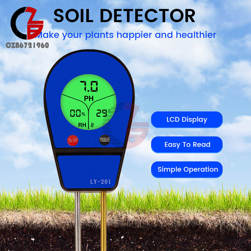 ya 26 3-in-1 LCD Soil Moisture Tester Temp PH Tester Humidity Soil Moisture Detor