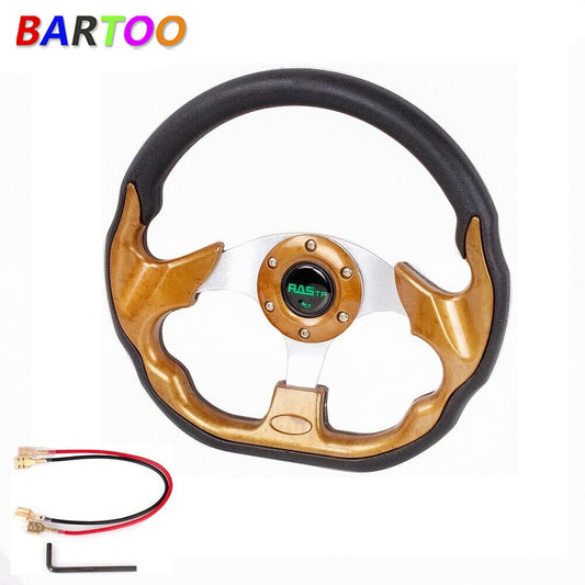 ya 8 5.27 13 Universal Mahogany Auto Car/ for Golf Cart Steering Wheel with Horn Button