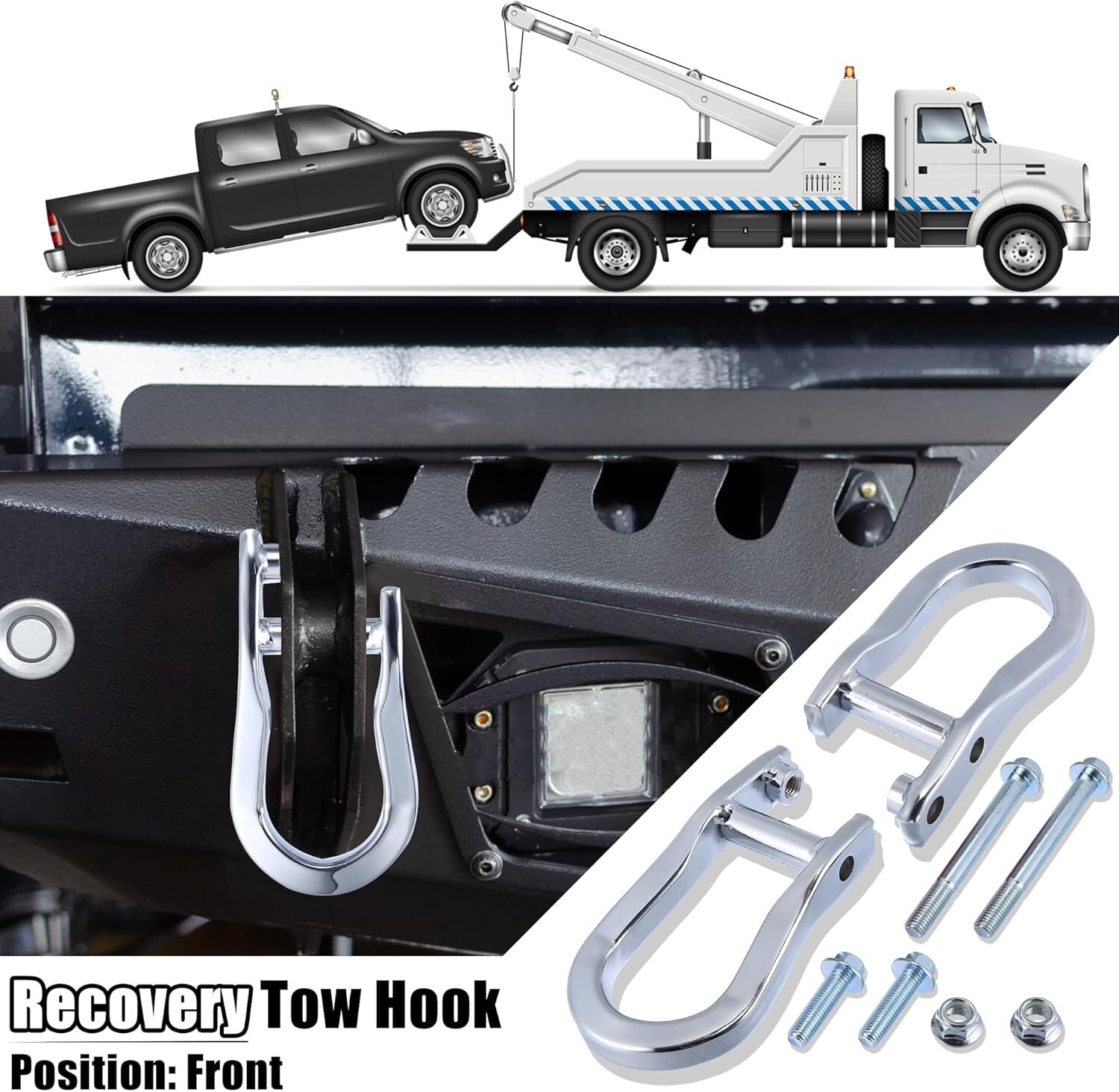 ya 5 8.7 Double Tow Hook 84192871 For 2007-2019 for Chevrolet for Silverado for GMC for Sierra 1500 New