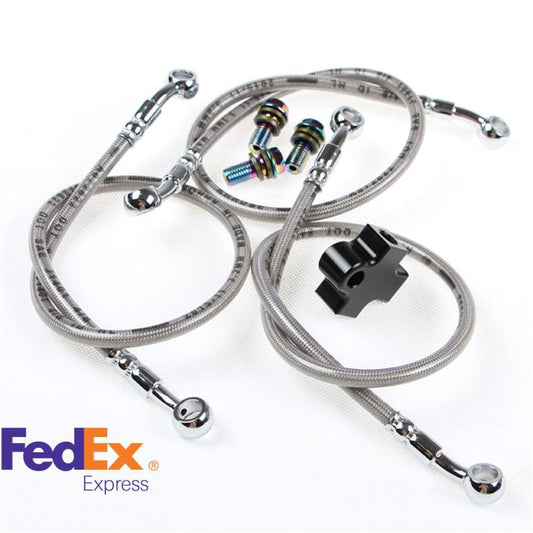 ya 1 7.2 Motorcycle ATV Brake System 3 Way Adapter Hydraulic Brake Pipe Tee Connector Kit