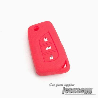ya 5 8.7 Red Silicone Key Case Cover 3 Buttons for Toyota for Camry for Corolla Sport 2013 14