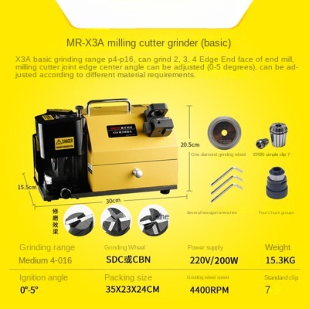 Milling Cutter Grinding  Resharpening Tungsten Steel Milling Cutter  Tool MR-X3A