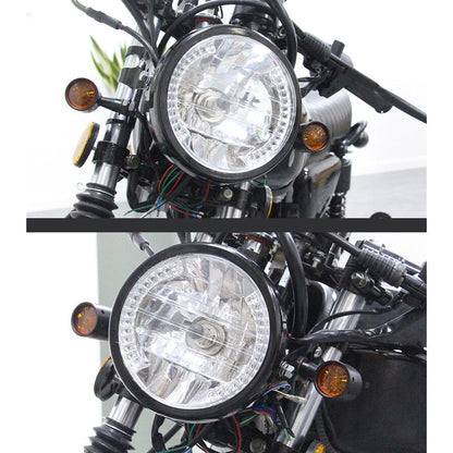 ya 11 10.28 6.5'' Universal LED Motorcycle Headlight + Bracket for Harley Cafe Racer Bo