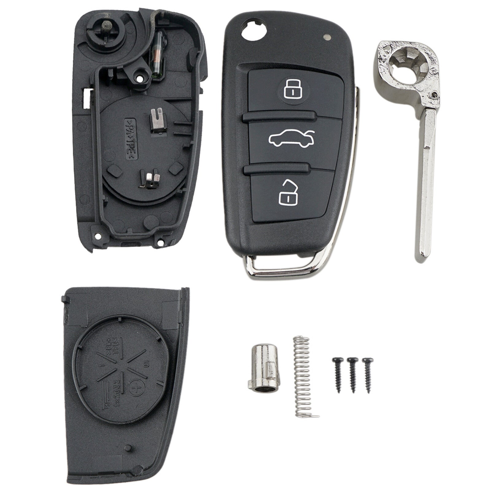 ya 5 8.7 for Audi A2 A3 A4 A6 A6L A8 TT 3 Button Flip Remote for Smart Key Case Cover Shell