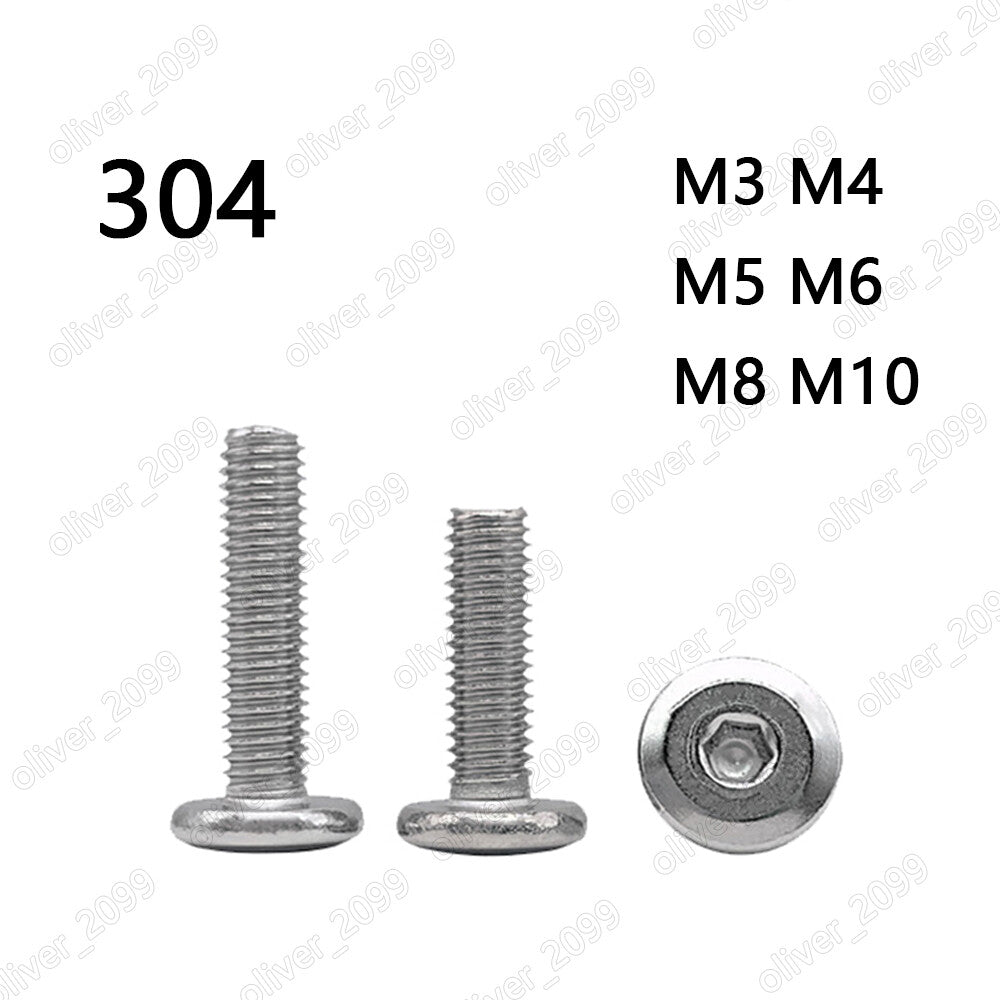 M3-M10 304 Stainless Steel Furniture Connector Bolts Hex FLAT HEAD Allen Screws