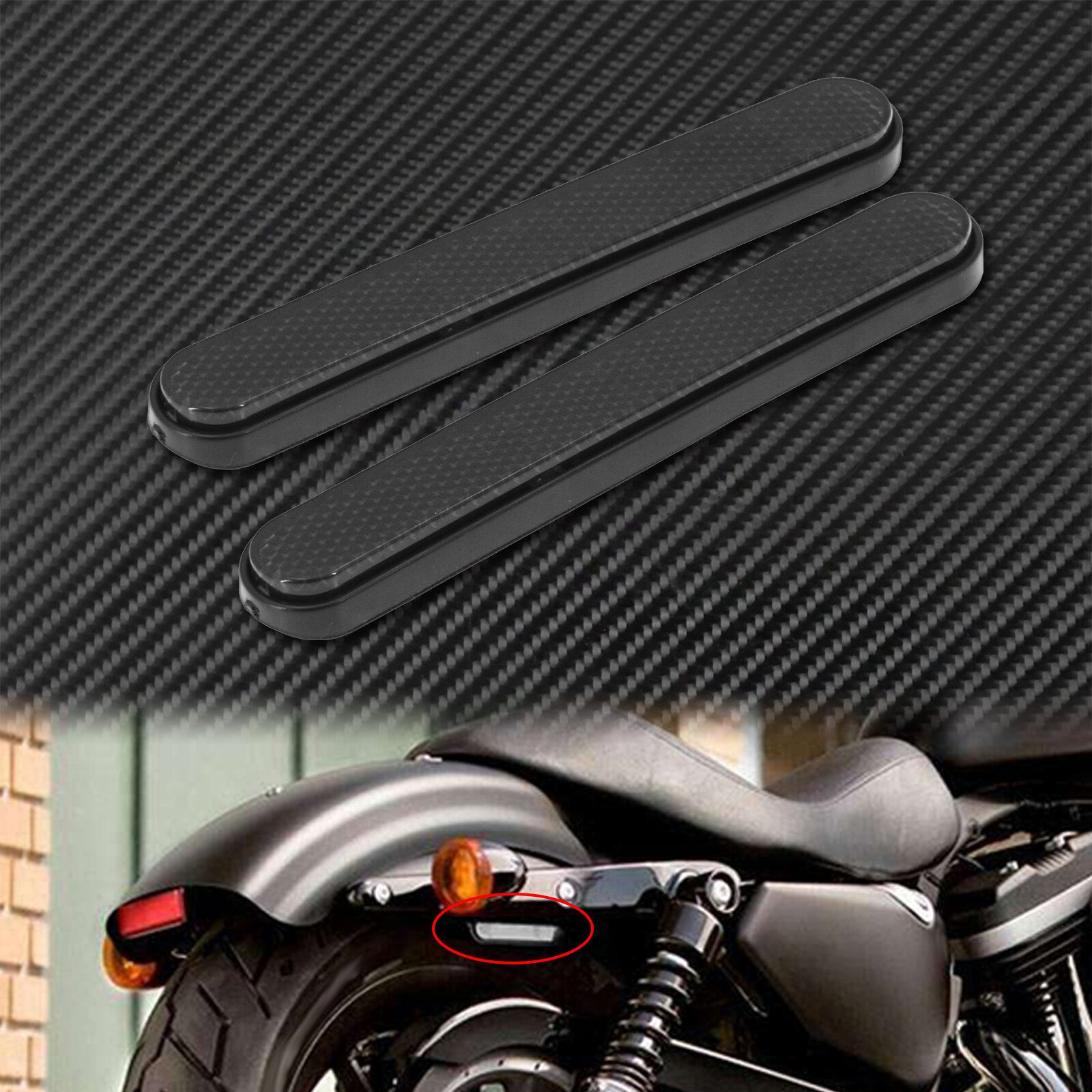 ya 11 6.5 Amber Front Rear Reflector Sticker Saddlebag Latch Lower Fork Fit For Sportster