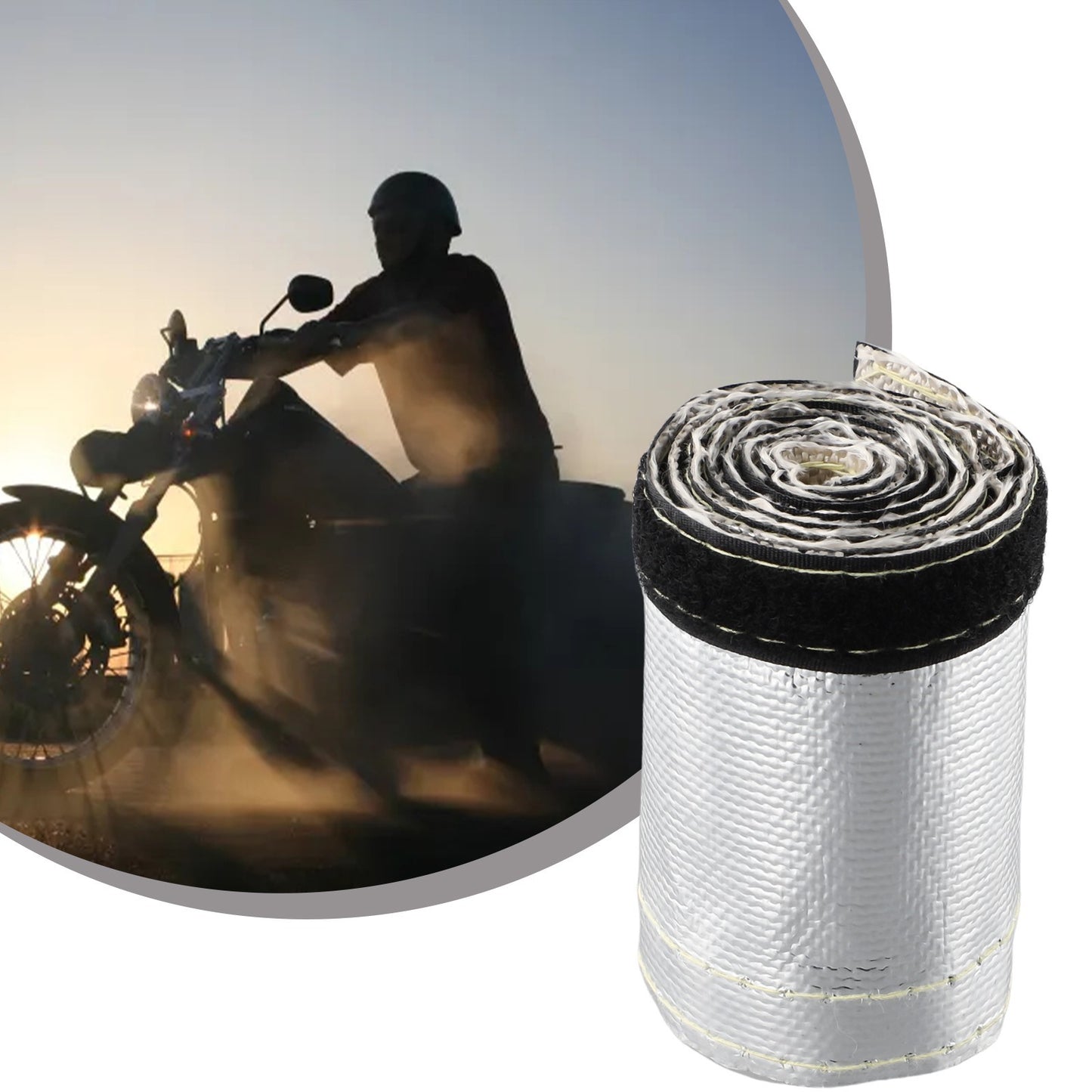 ya 5 8.7 1x Metallic Heat Shield Sleeve Protector Insulated Wire Hose Cover Mat Wrap Tube