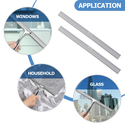 ya 5 8.7 2 Pcs Glass Wiper Strip Bathroom Mirror Household Window Cleaner Practical Head