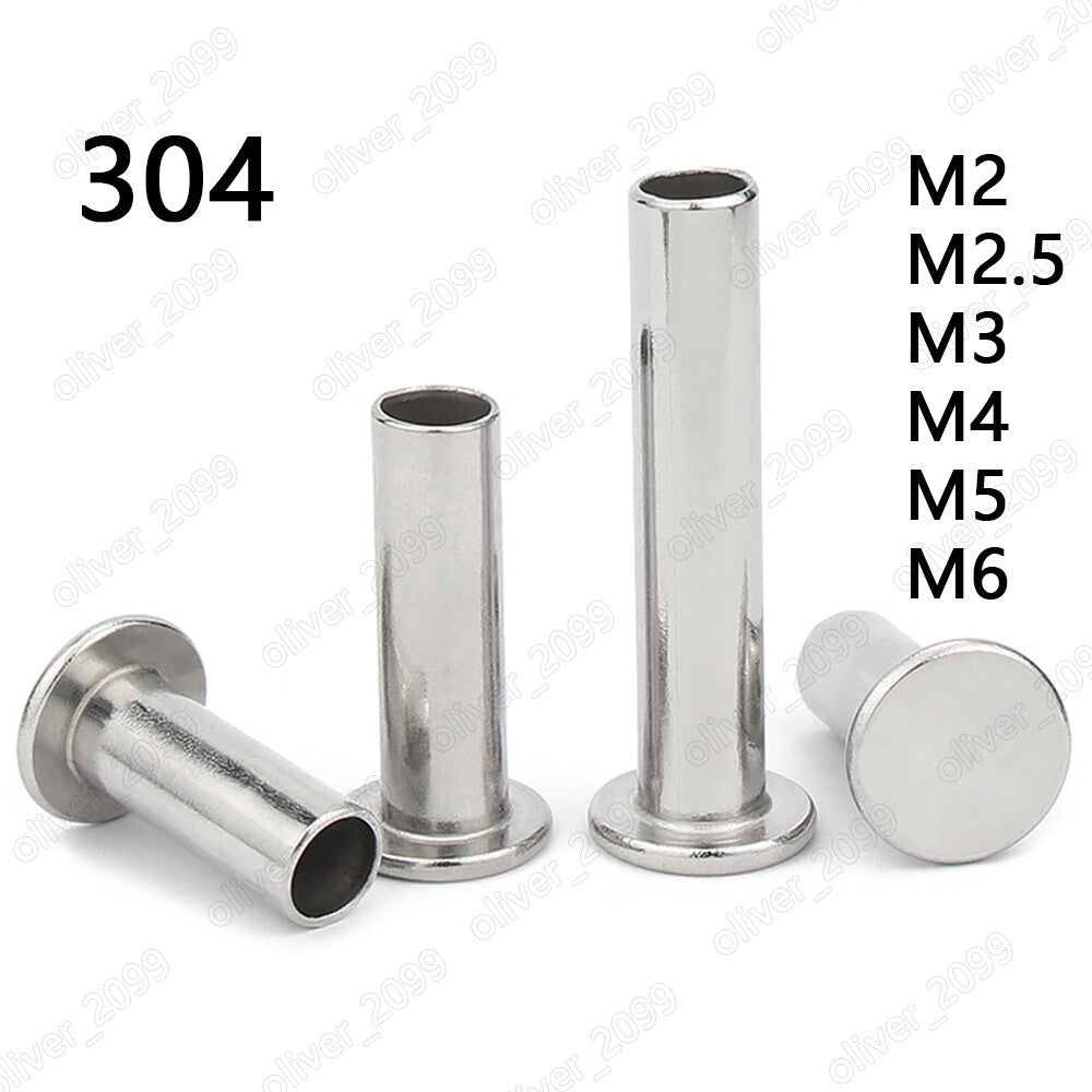 304 Stainless Steel Thin Flat Head Semi Tubular Rivets M2 M2.5 M3 M4 M5 M6