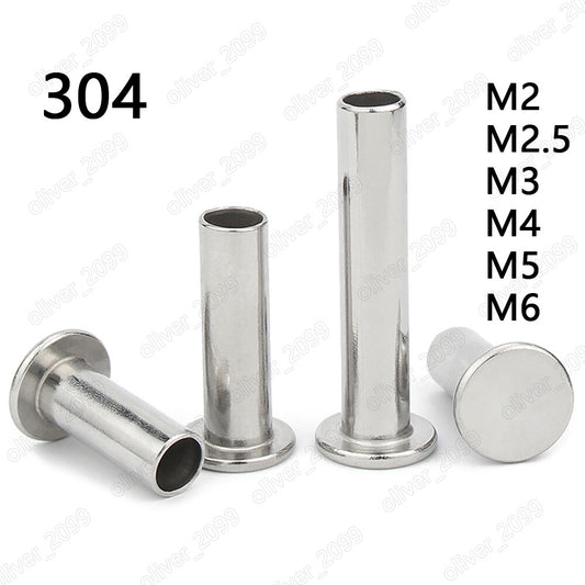 304 Stainless Steel Thin Flat Head Semi Tubular Rivets M2 M2.5 M3 M4 M5 M6