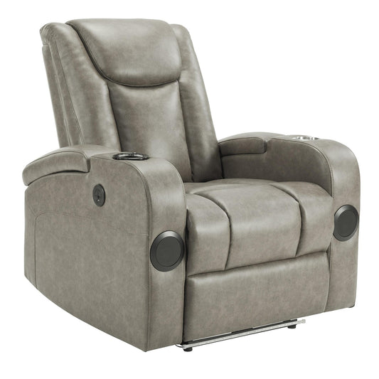 ya 28 Electric Recliner Sofa Split Back Built-in USB Bluetooth Speakers LED Lighting