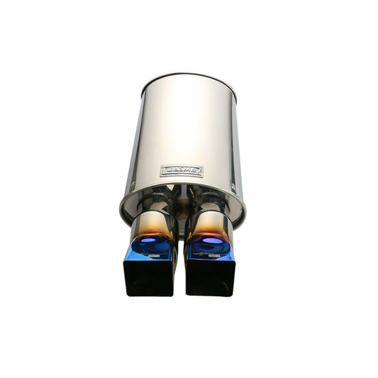 ya 1 7.4 Blue Tip 2.5'' ID Dual Tips Sport Sound Muffler Tip Auto 1.5mm Thick HPJ