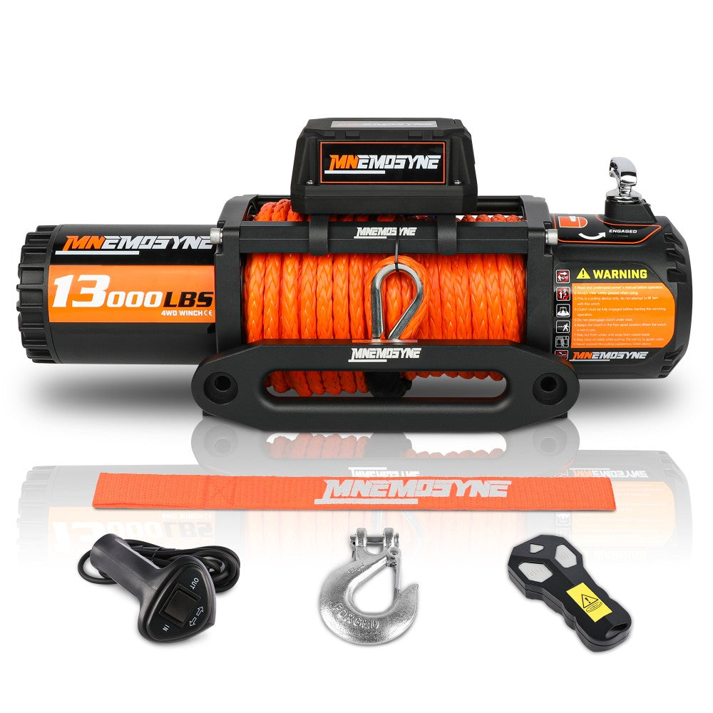 ya 28 Electric Winch 13000LBS 12V Synthetic Rope Sand Towing Truck Trailer Jeep 4WD