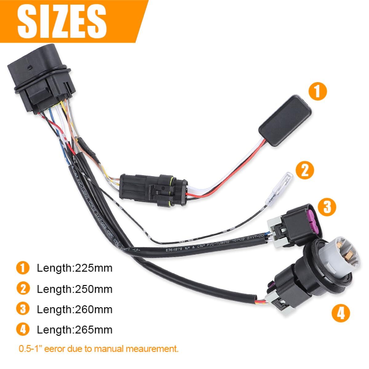 ya 4 6.22 2-Pack for 2009-18 for Dodge for Ram Conversion Wiring Harness Quad Housing Projector Headlights