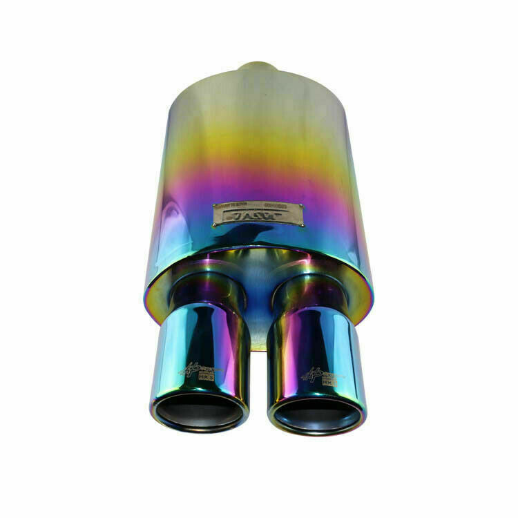 ya 1 7.4 Tip 2.5'' ID Dual 3'' OD Sport Sound Muffler Tip Rainbow Double Wall Tip