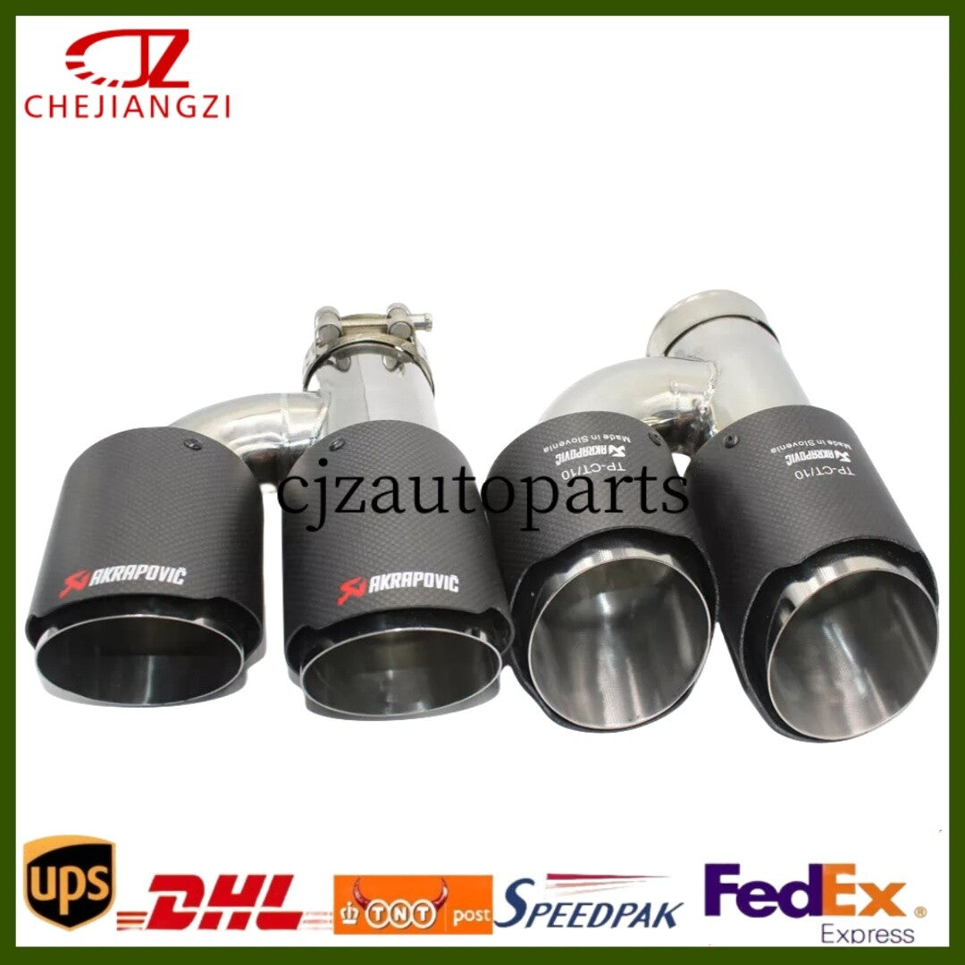 ya 4 6.17.2 2X Akrapovic H Style Matte Carbon Fiber Tip Dual OD:76 89 101 114mm