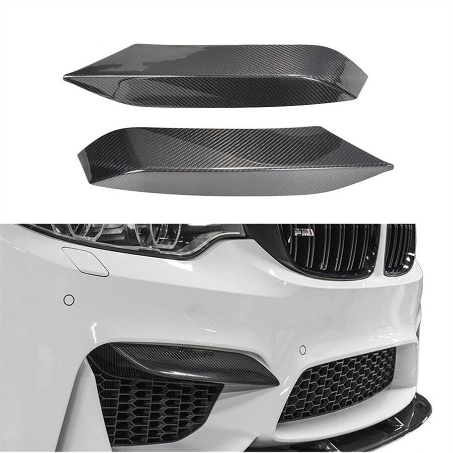 ya 4 6.17 For 2015-18 for BMW F80 M3 F82 F83 M4 Front Bumper Air Vent EyeLid Cover Real Carbon