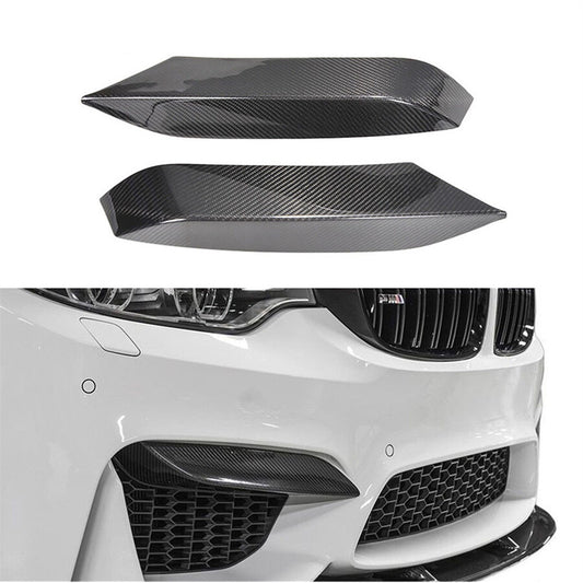 ya 4 6.17 For 2015-18 for BMW F80 M3 F82 F83 M4 Front Bumper Air Vent EyeLid Cover Real Carbon