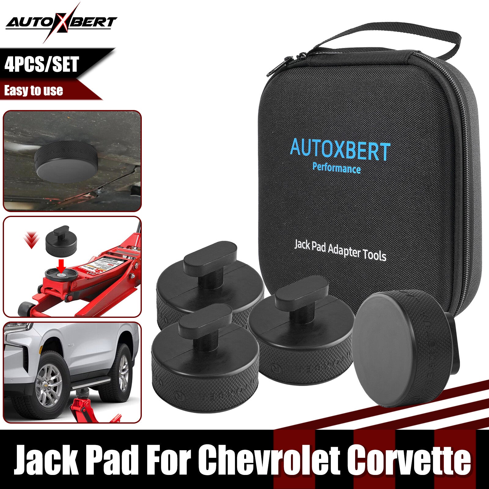 ya 1 6.30 Rubber Jack Pucks Jacking Lift Pad Bag for Chevrolet for Corvette C5 C6 C7 GS Z ??