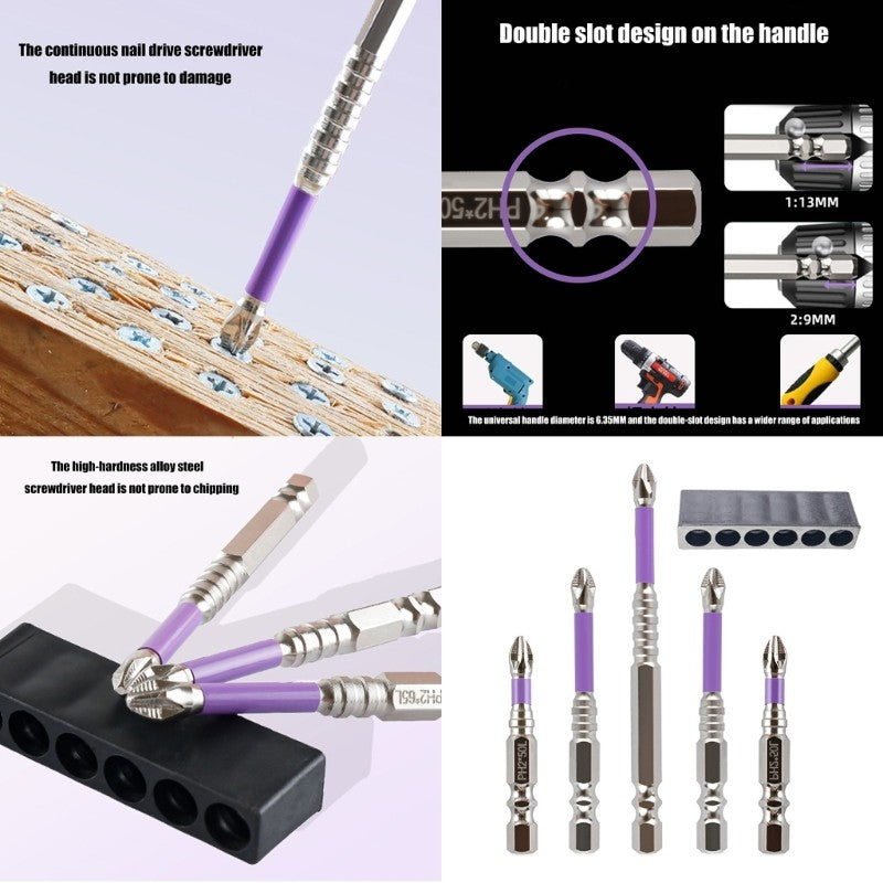 ya 26 6Pcs K5 Screwdriver Bit Hex Shank Impact Electric Drill Bit Set Screw Drill Head