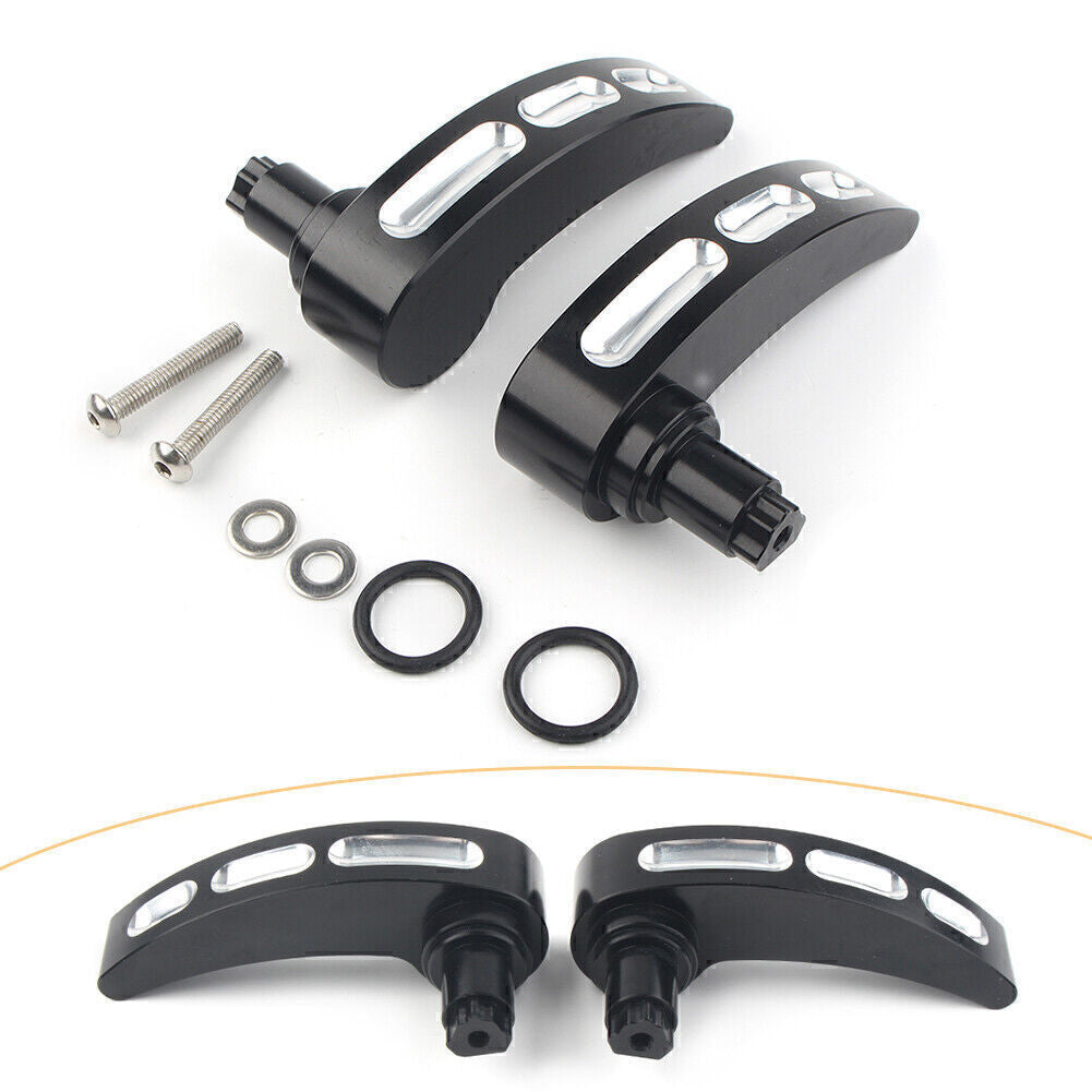 ya 12 5.21 Black Saddlebag Lid Lifter Latch Levers for Harley Electra Road Tri Glide 14-17