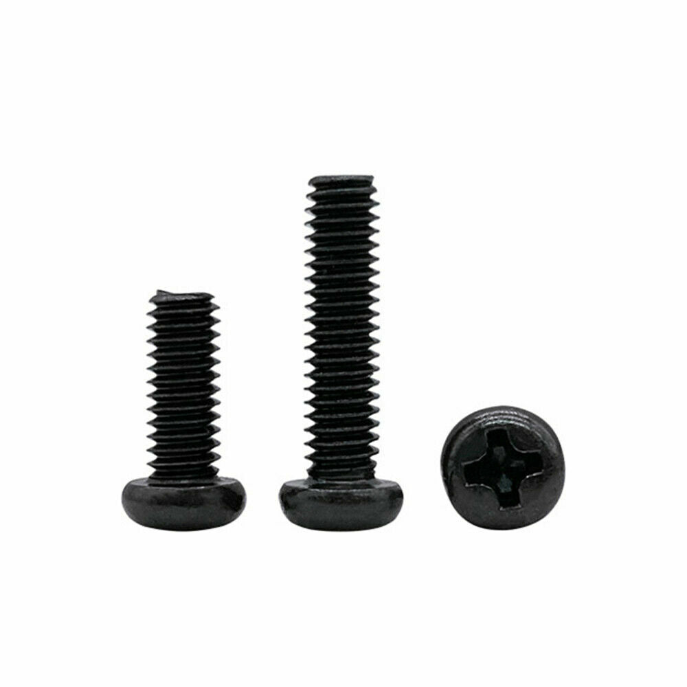 Black 304 Stainless Steel Phillips Cross Pan Head Small Machine Screws M1-M3