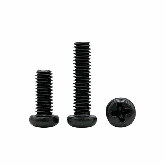 Black 304 Stainless Steel Phillips Cross Pan Head Small Machine Screws M1-M3