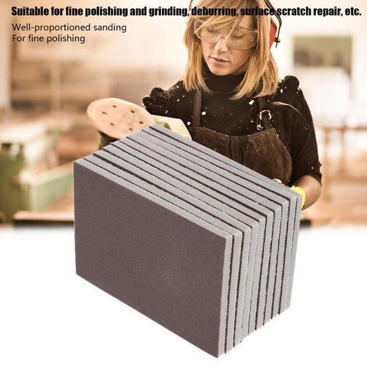 ya 14 10PCS Square Sponge Sandpaper 120/180/240 Grit Fine Polishing Sanding