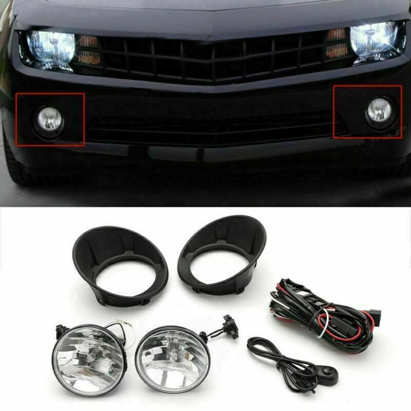 ya 1 8.5.1 New Front Bumper Fog Lights Lamps + Harness + Bulbs Fit For 2010-13 for Chevy Camaro