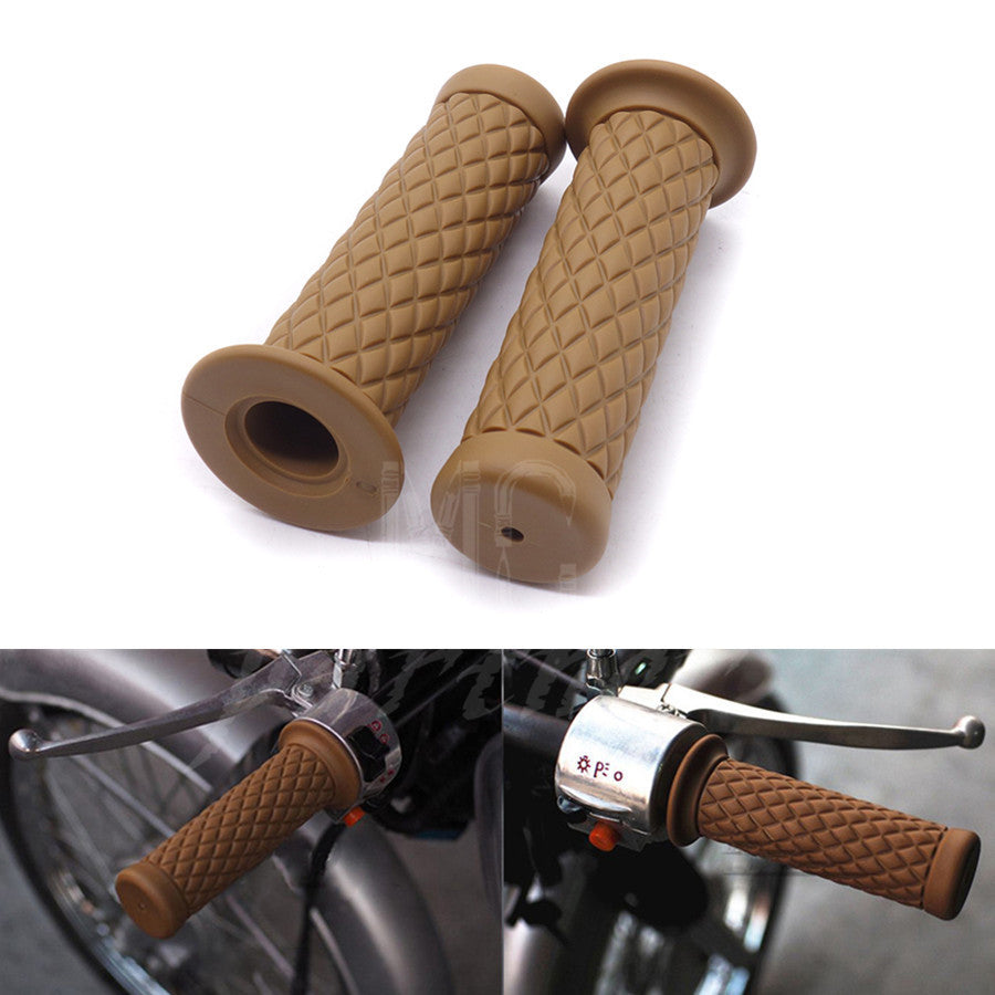ya 5 8.7 7/8 Vintage Rubber Handlebar Hand Grip For CG125 CB400 Bobber Cafe Racer Custom