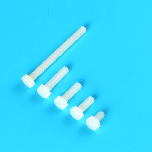 Nylon Plastic Hexagon Pack Bolts Bolts White M6 M8*10 12 15 20 25 30--100mm