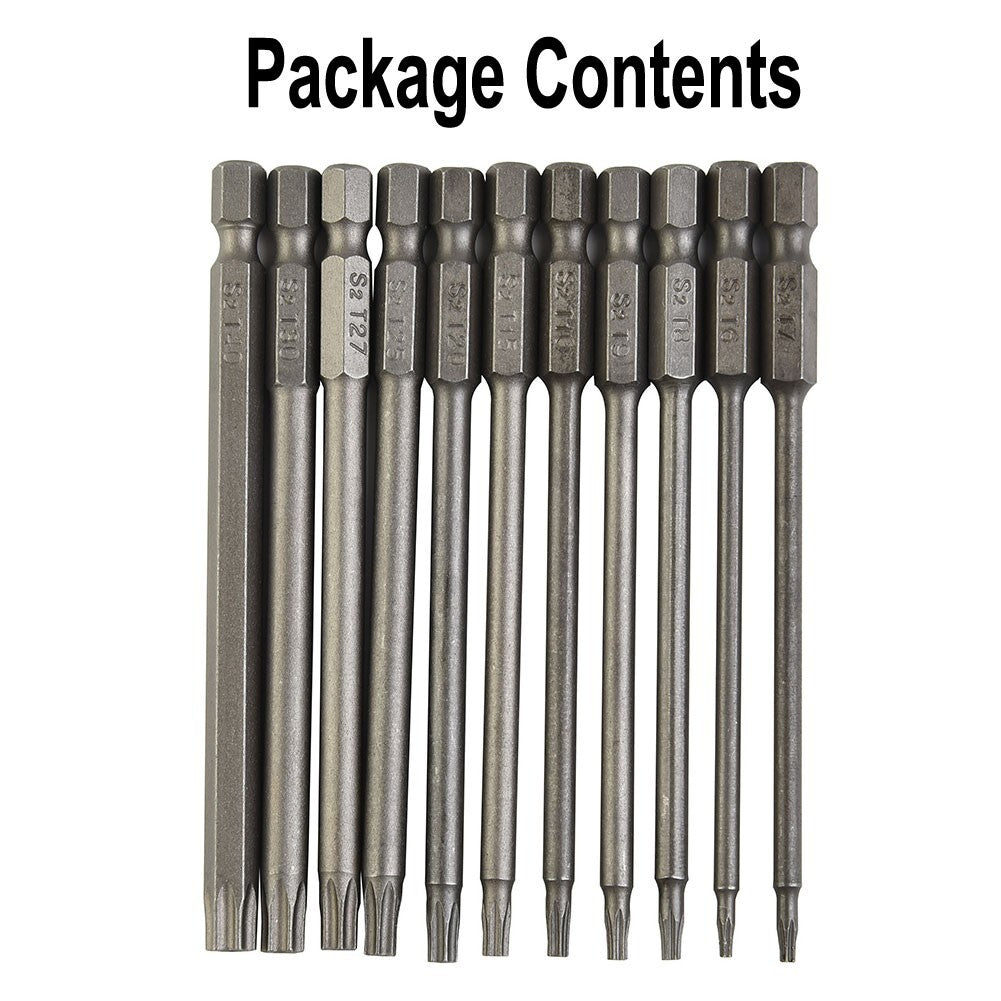 ya 26 11pcs For Torx Screwdriver Bit Set Hex Security Magnetic Head 100MM Extra Long