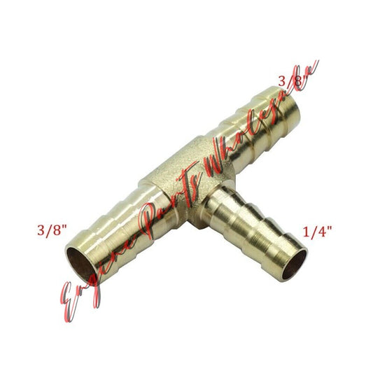 ya 16 3/8 x 3/8 x 1/4 Hose ID Brass Hose Barb Reducing Tee T Reducer