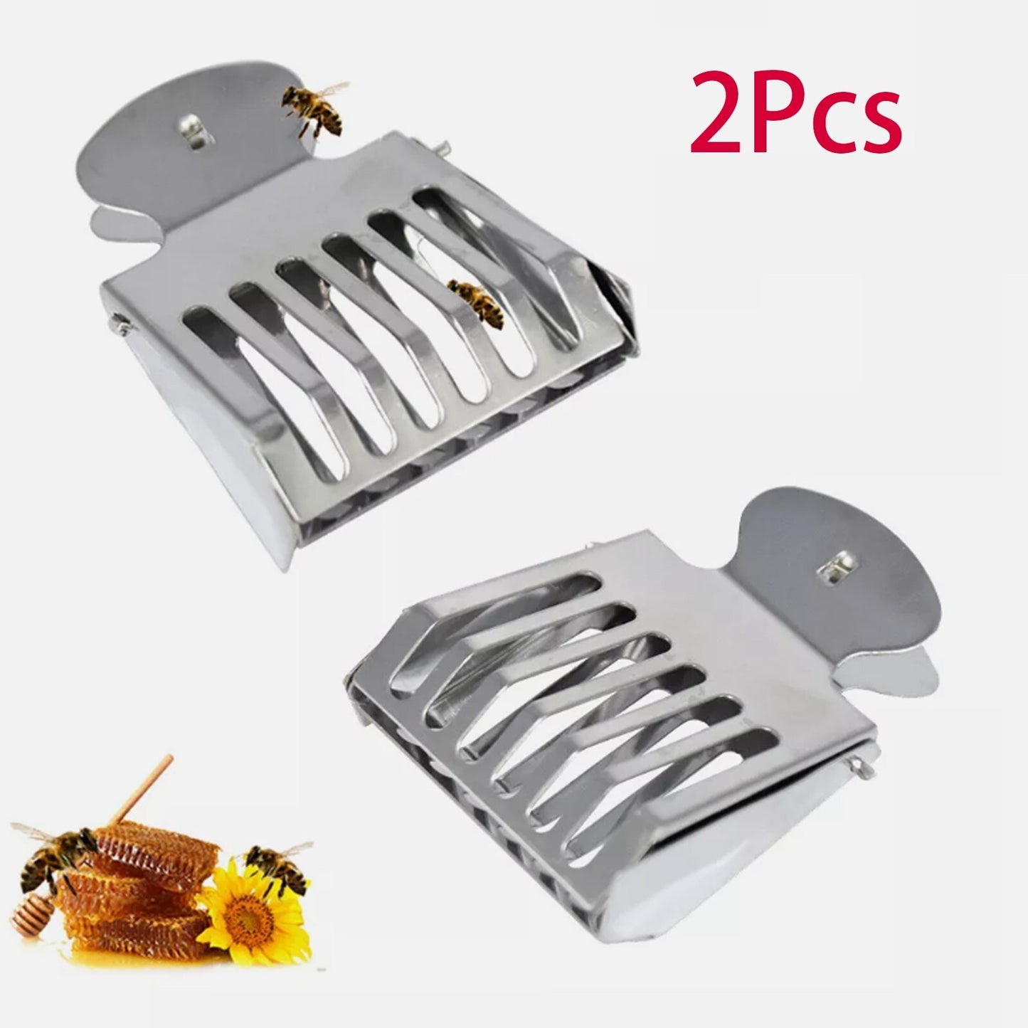 2pcs MetalBeekeeping Queen Bee Cage Catcher Clips-Beekeeping Tool Kit