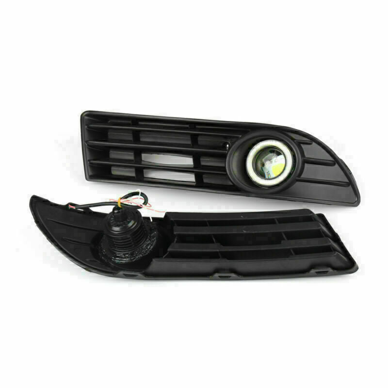 ya 1 8.5.4 Left&Right Fog Light Lamp Grille+Wiring Harnessit Set for VW POLO 2005-2009