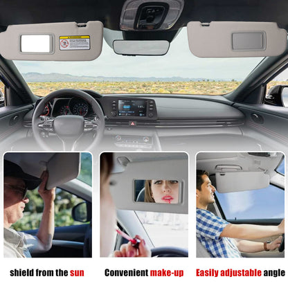 2PCS For 2011 2012-2016 for Hyundai for Elantra Gray Car Sun Visor Right +Left Side Pair