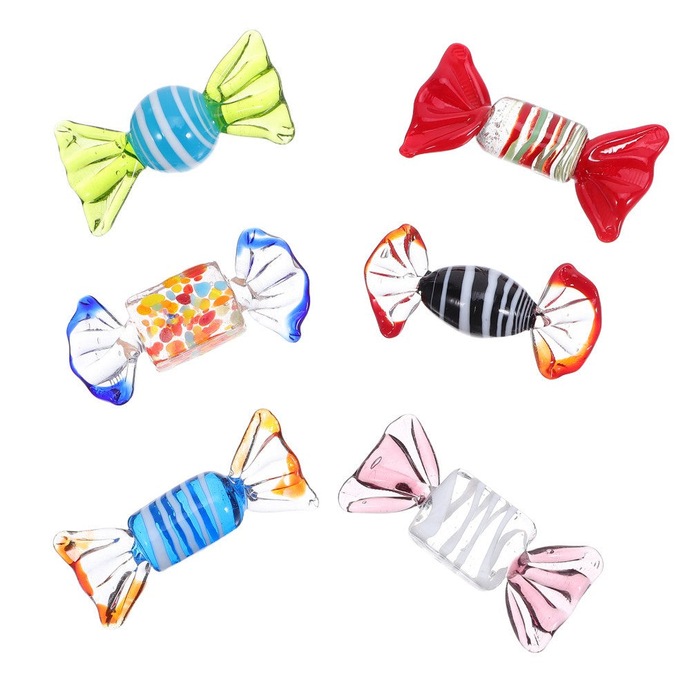 ya 25 6pcs Glass Candy Decoration: Crystal Candy Decor - Glass Or ment 