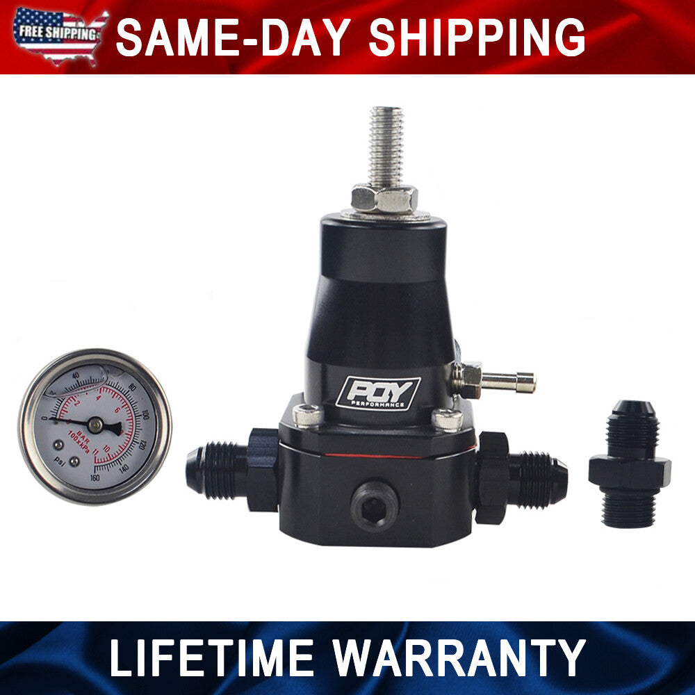 ya 10 5.29 Adjust 2-Port AN6 Return Style Regulator EFI Pressure w/ Gauge AN6 E85 Diesel
