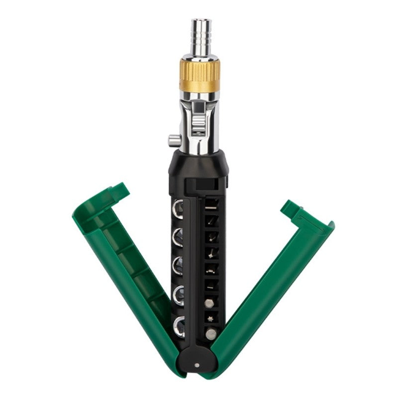 ya 26 Adjustable Angle Ratcheting Screwdriver 14 Interchangeable Tip Carbon Steel Tool
