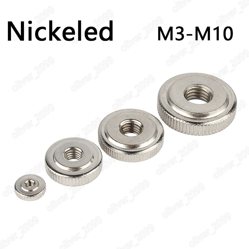 Nickeled Steel Knurled Nuts M3 M4 M5 M6 M8 M10